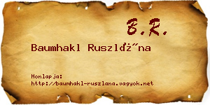 Baumhakl Ruszlána névjegykártya